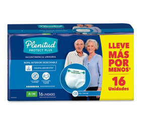 Imagen de PLENITUD PROTECT PLUS ROPA INTERIOR UNISEX P/M 16 uni.