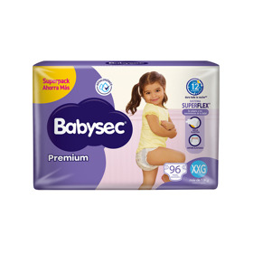 Imagen de BABYSEC PREMIUM SUPER JUMBO PACK XXG 96 uni.